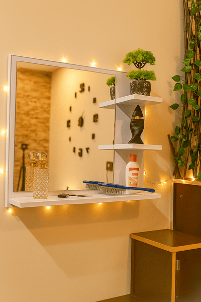 Modern Wall - Mounted Mirror | MDF Built | Bathroom, Bedroom, Living Room Decor - Herbials